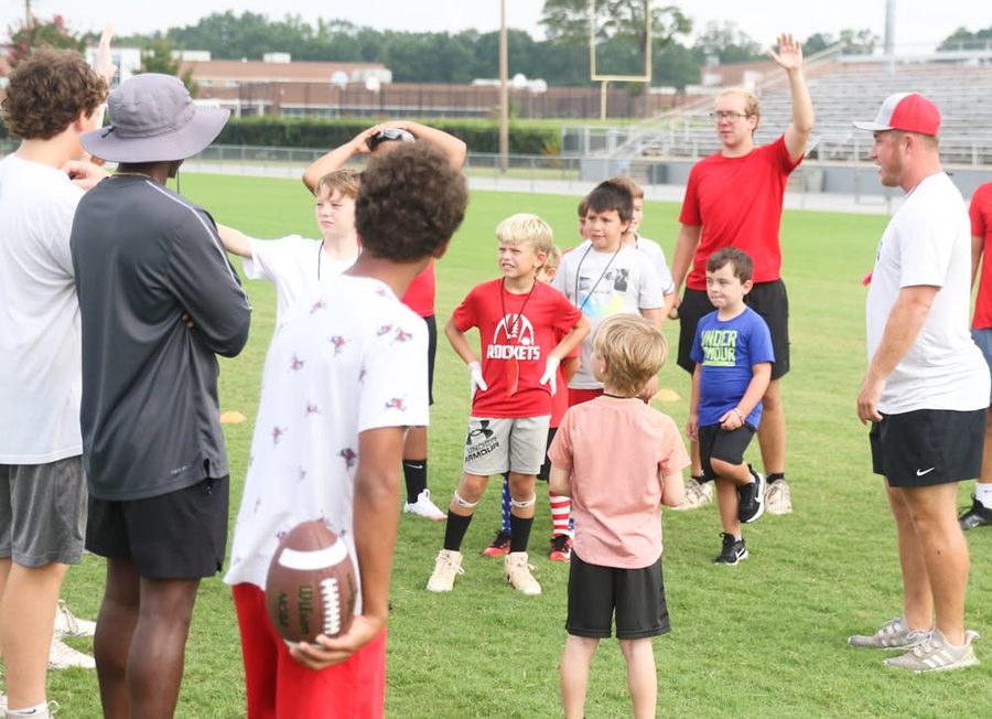 Campers lined up for drills